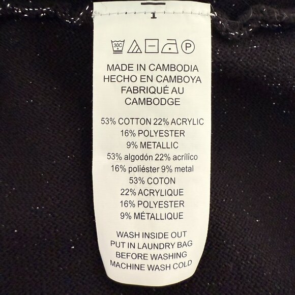 Michael Kors Metallic Shimmering Silver Long Sleeve Knit Top Size S - Picture 5 of 8